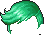 綠色波浪劉海造型