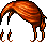 橘色俐落盤髮造型