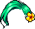 綠色小花波浪造型