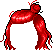 紅色小紮波浪造型