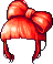 紅色蝴蝶髮束造型