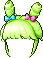 綠色雙角捲造型