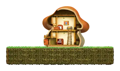 菇菇村村民家場景圖